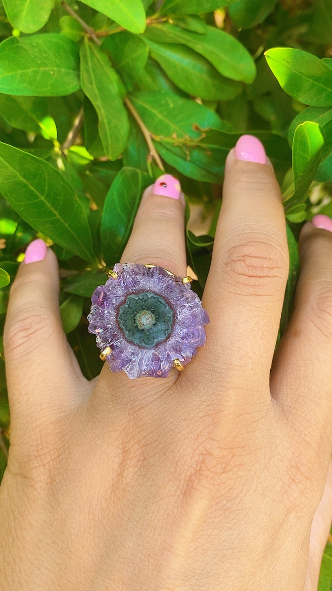 Bague Améthyste Stalactite | Bijou Unique, Spiritualité & Élégance