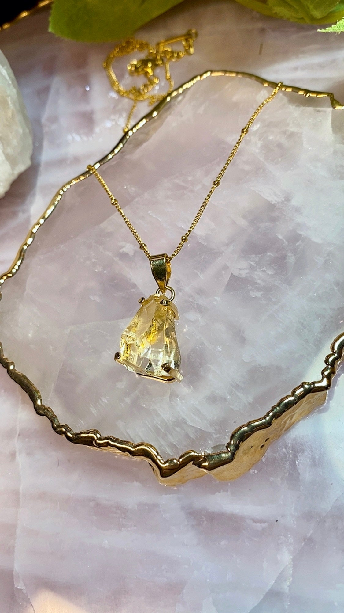 Mini Pendentif Calla Pierre Brute en Citrine