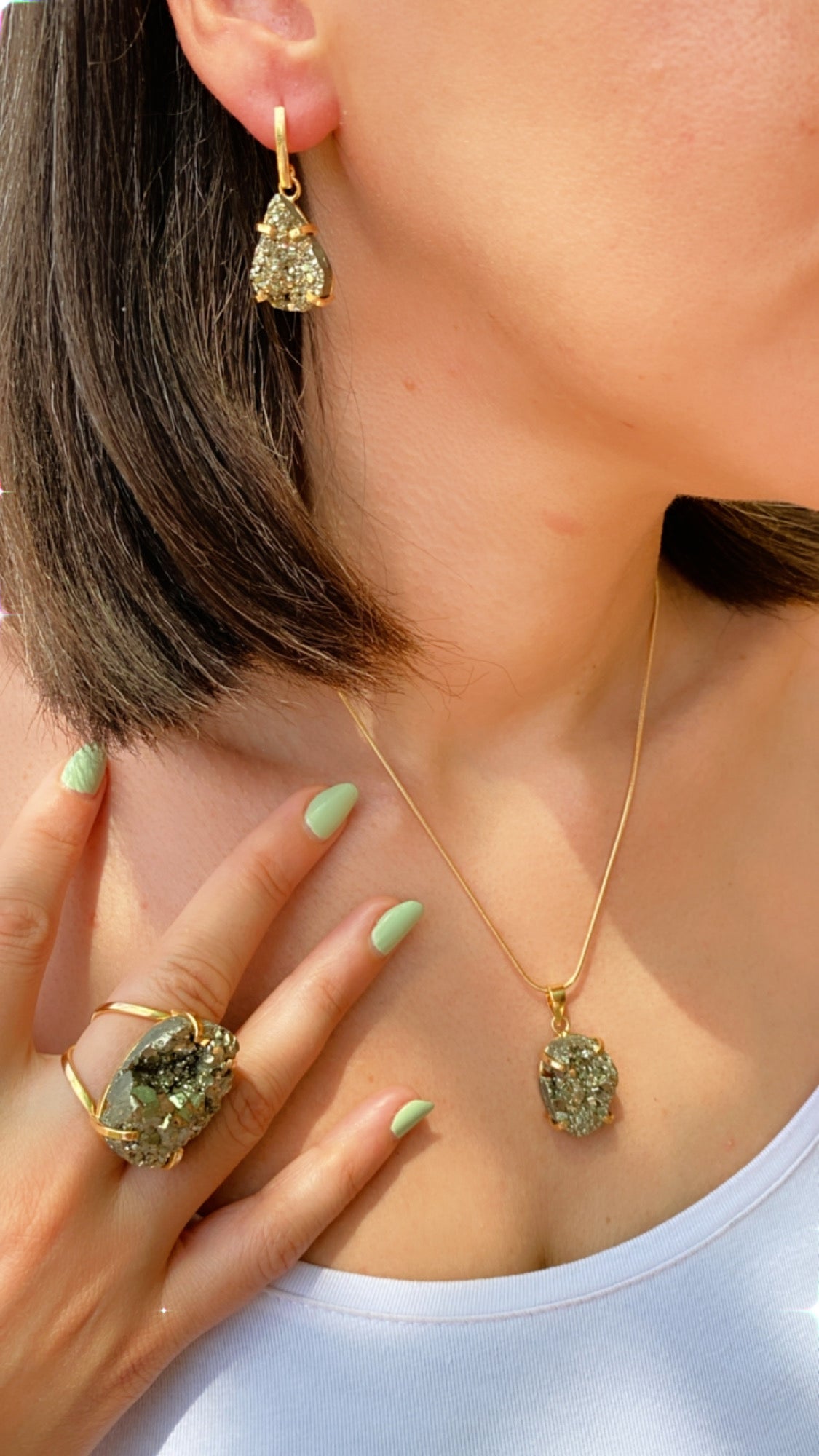 Pendentif Pyrite Naturelle Cœur | Elégance, Réussite, Abondance et Protection