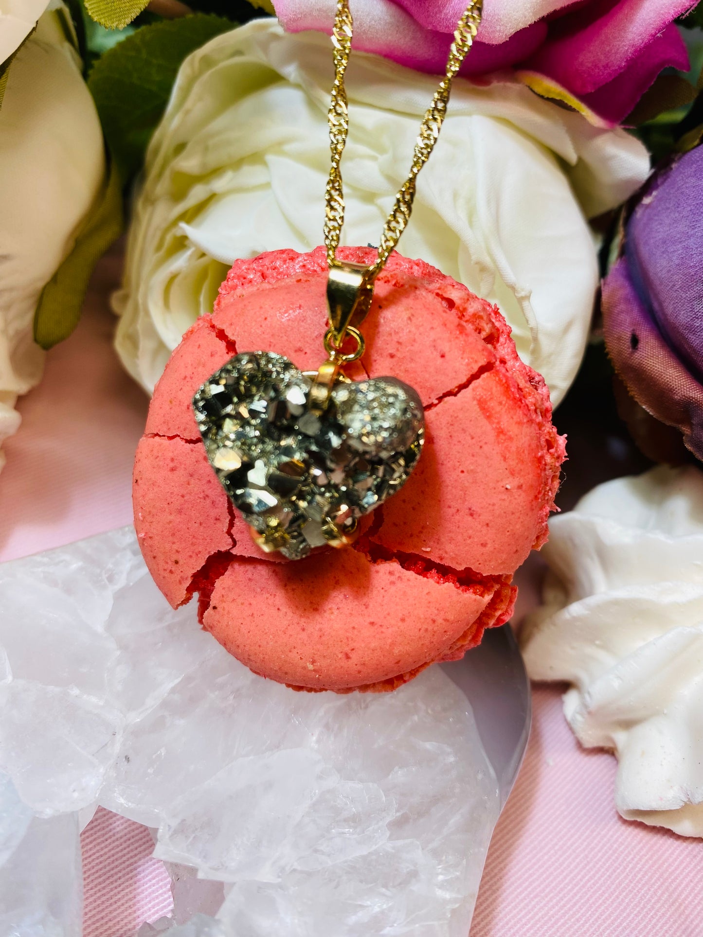 Pendentif Pyrite Naturelle Cœur | Elégance, Réussite, Abondance et Protection