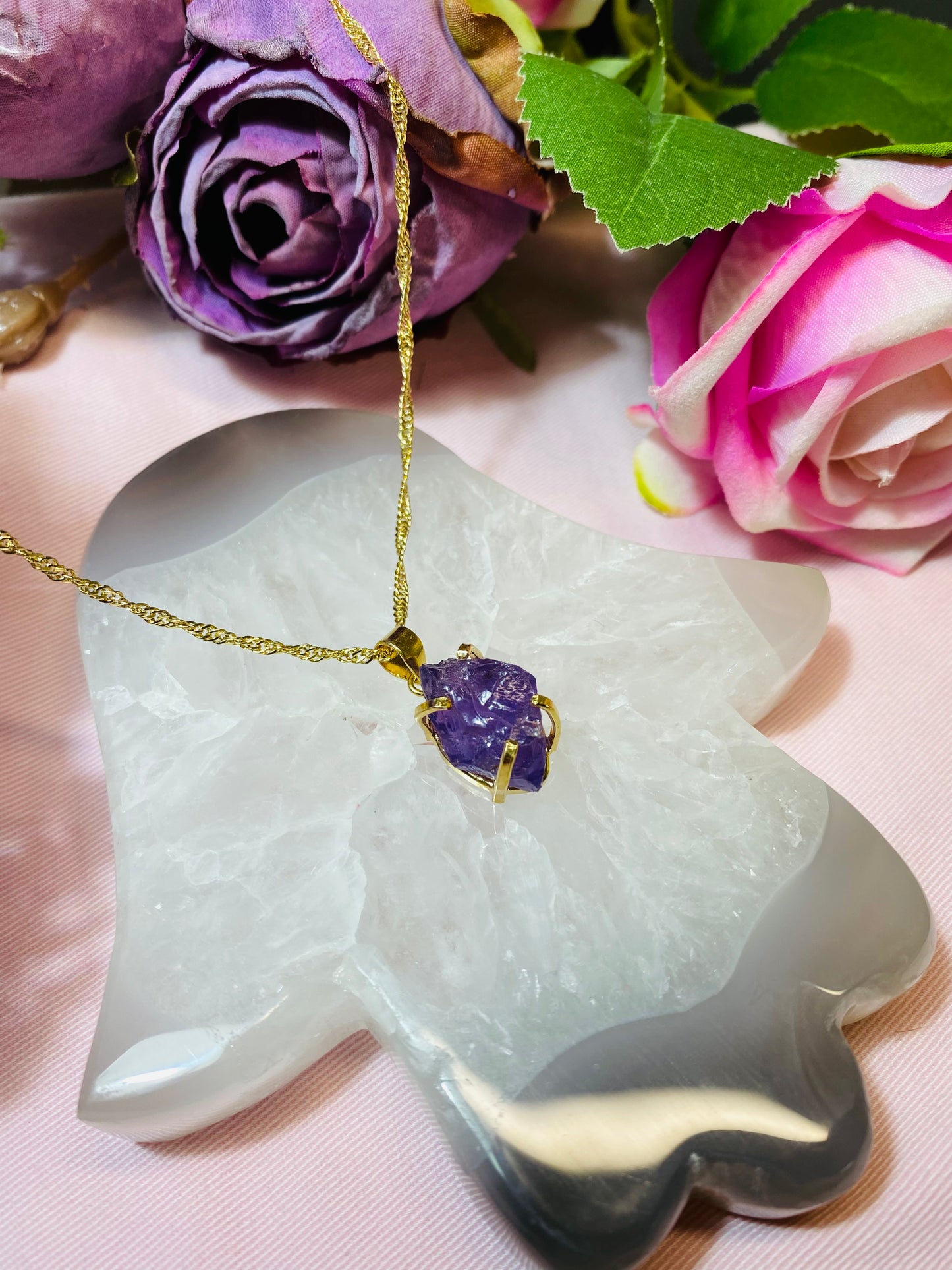 Pendentif Raw en Pierre Brute Améthyste