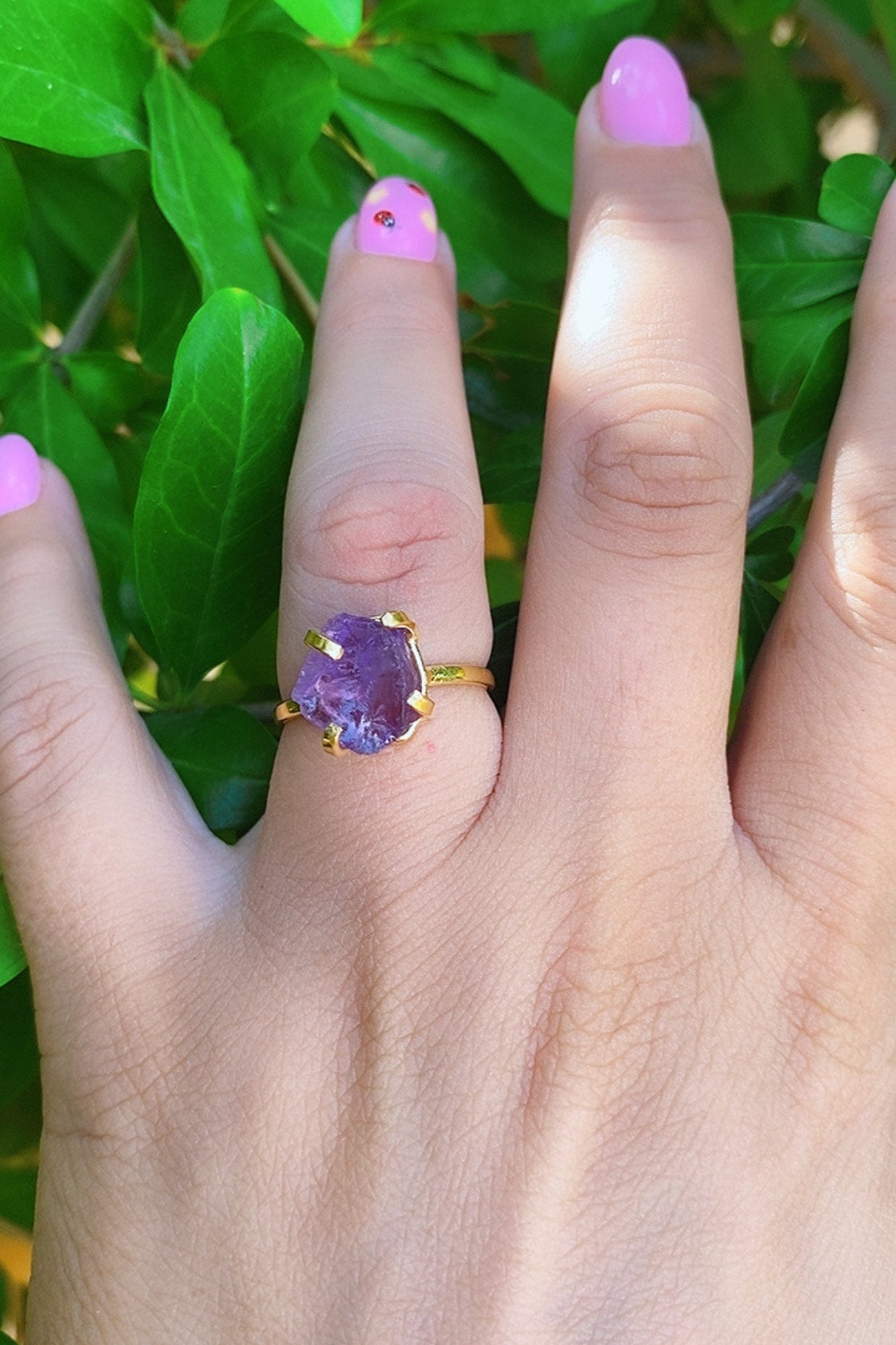 Bague Simple Pierre Améthyste | Sagesse & Paix Intérieure