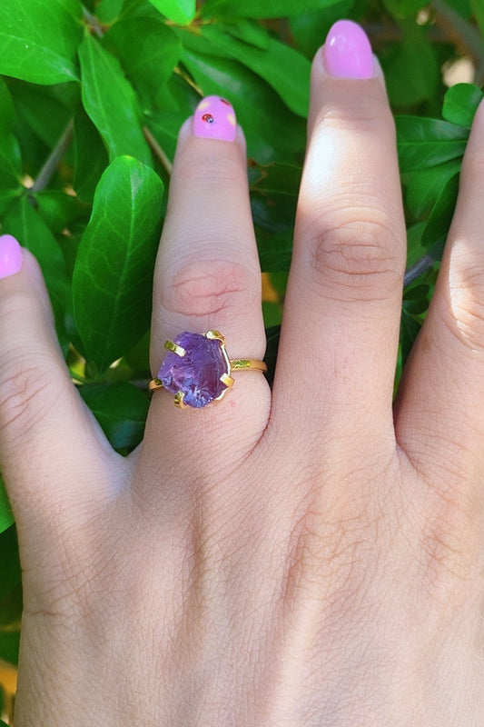 Bague Simple Pierre Améthyste | Sagesse & Paix Intérieure