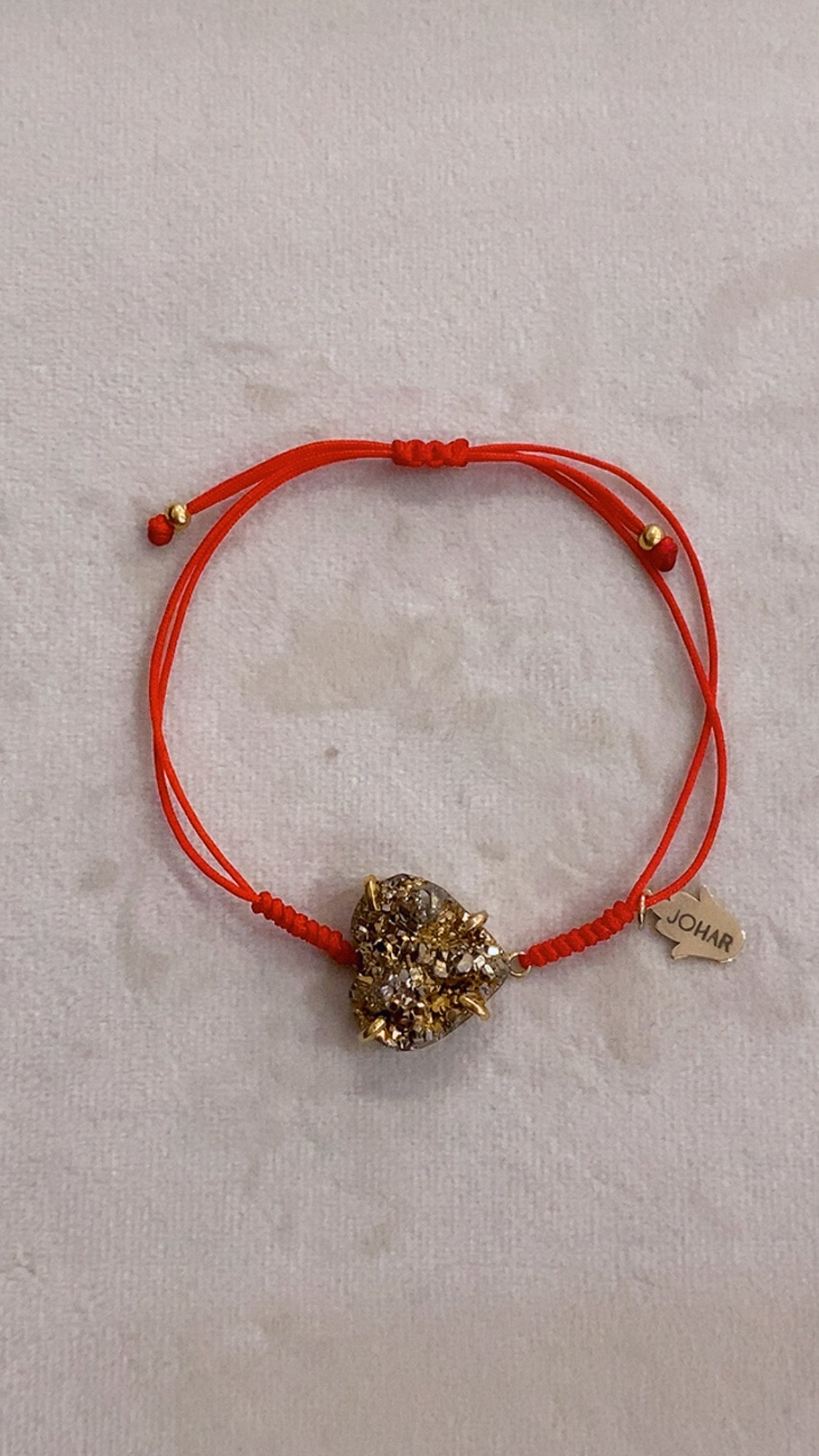 Bracelet Fil Rouge & Pierre Pyrite Naturelle – Protection, Confiance en soi et Abondance | Argent 925