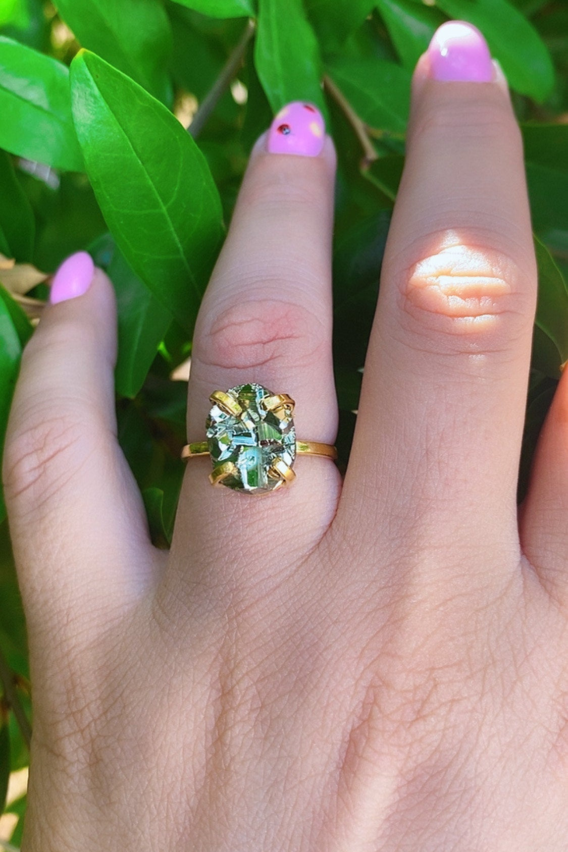 Bague simple Pyrite Naturelle | Abondance et Réussite
