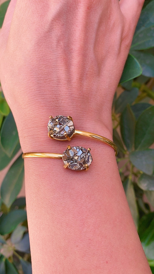 Bracelet Pyrite Dual | Bijou Réussite, Abondance et Protection